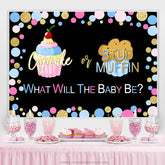 Lofaris Cupcake Or Stud Muffin Gender Backdrop For Baby Shower